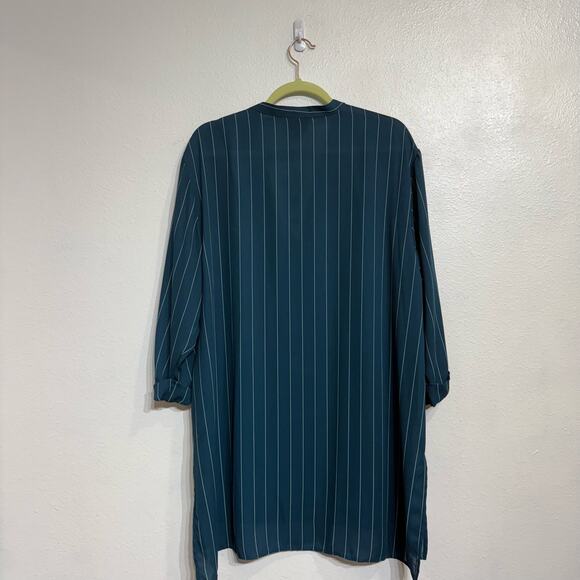 Worthington Green Striped V-Neck Tunic Blouse Sz XL NWT - Picture 9 of 12